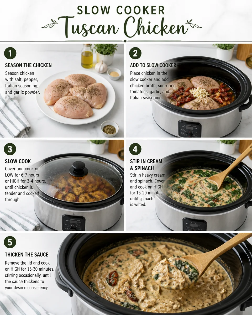 Slow Cooker Tuscan Chicken
