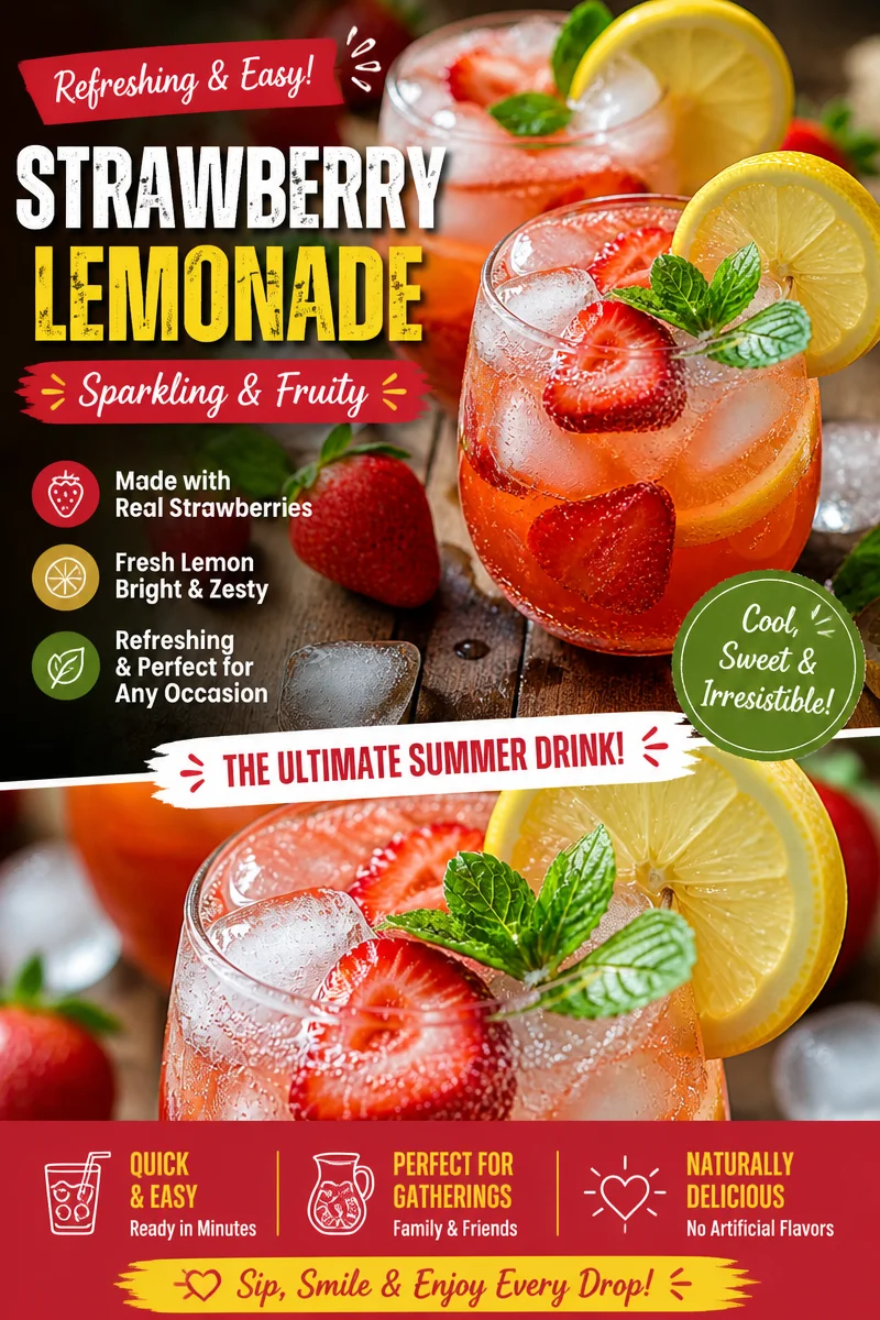 Sparkling Strawberry Lemonade