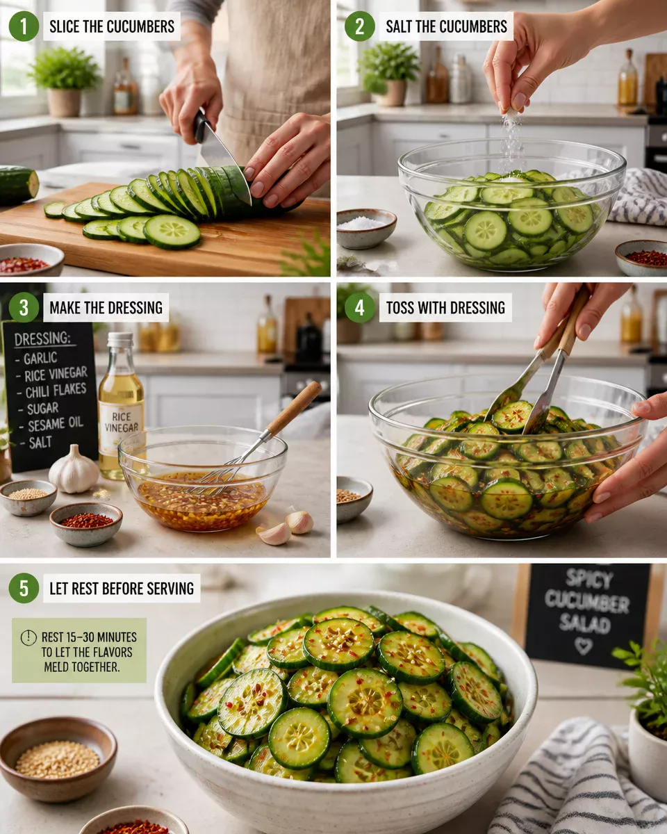 Spicy Cucumber Salad with Garlic and Vinegar