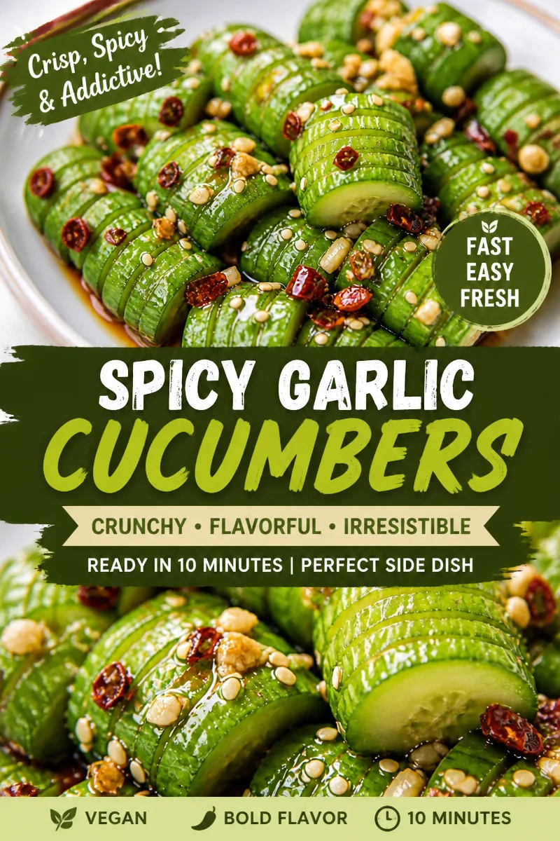 Spicy Cucumber Salad with Garlic and Vinegar