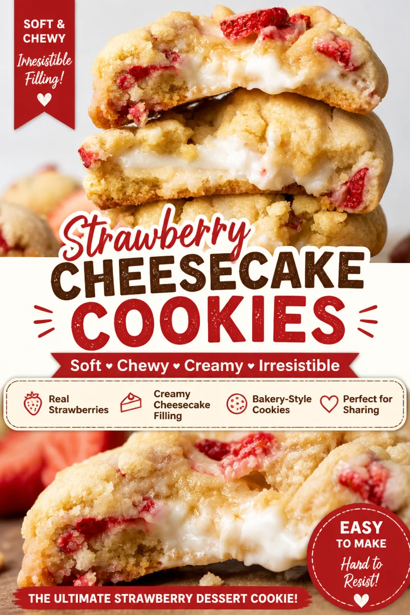 Strawberry Cheesecake Cookies