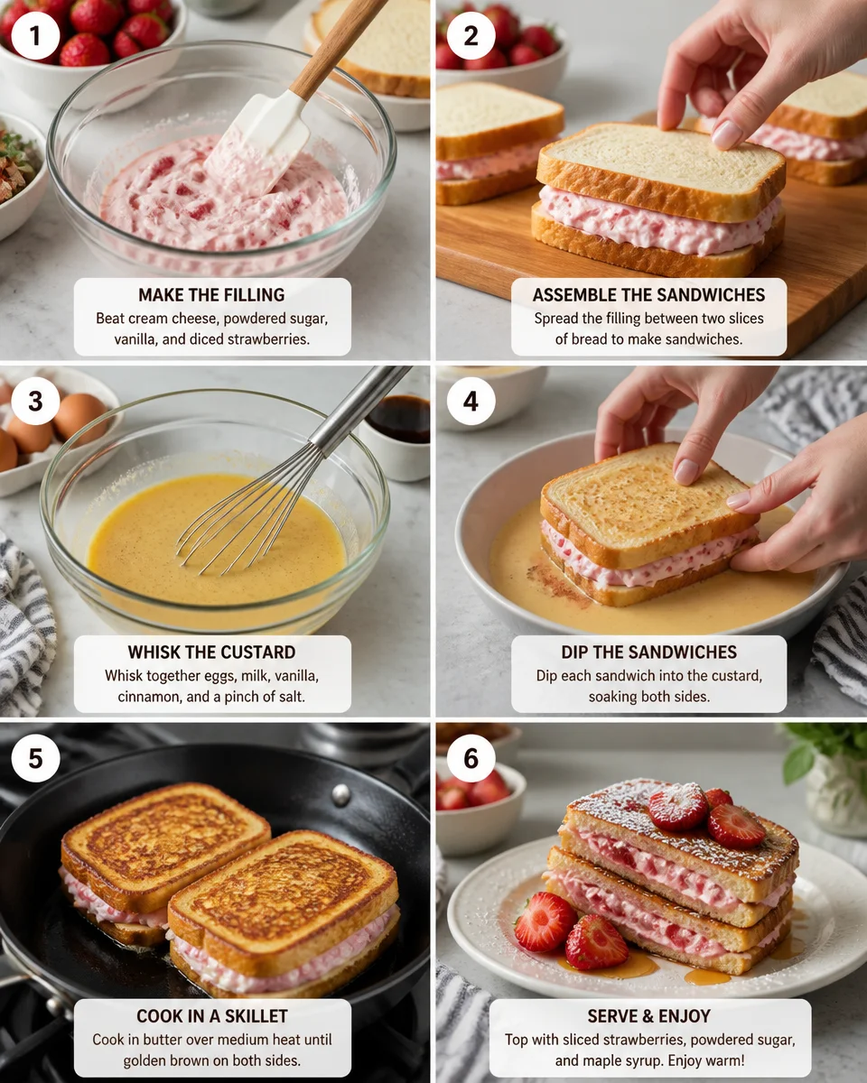 Strawberry Cream Cheese Stuffed French Toast