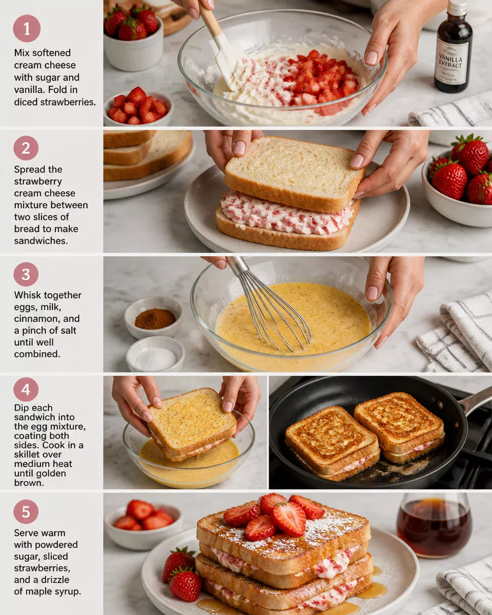 Strawberry Cream Cheese Stuffed French Toast