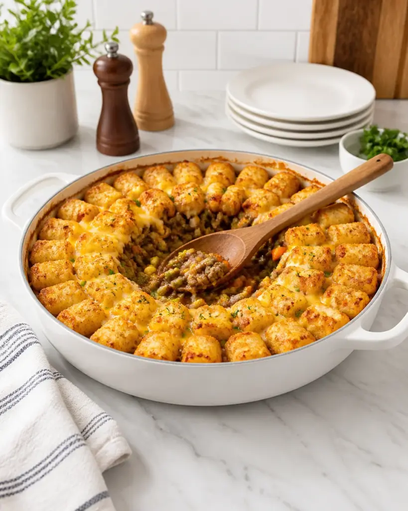 Tater Tot Casserole with Ground Beef
