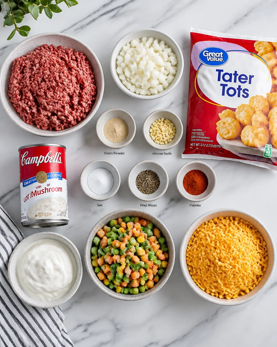 Tater Tot Casserole with Ground Beef