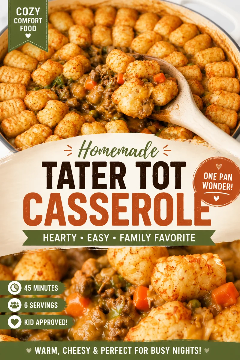 Tater Tot Casserole with Ground Beef