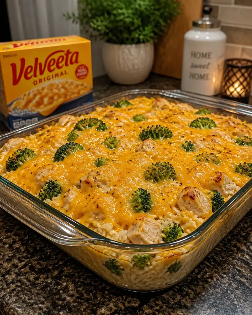 Velveeta Broccoli Rice Casserole with Chicken