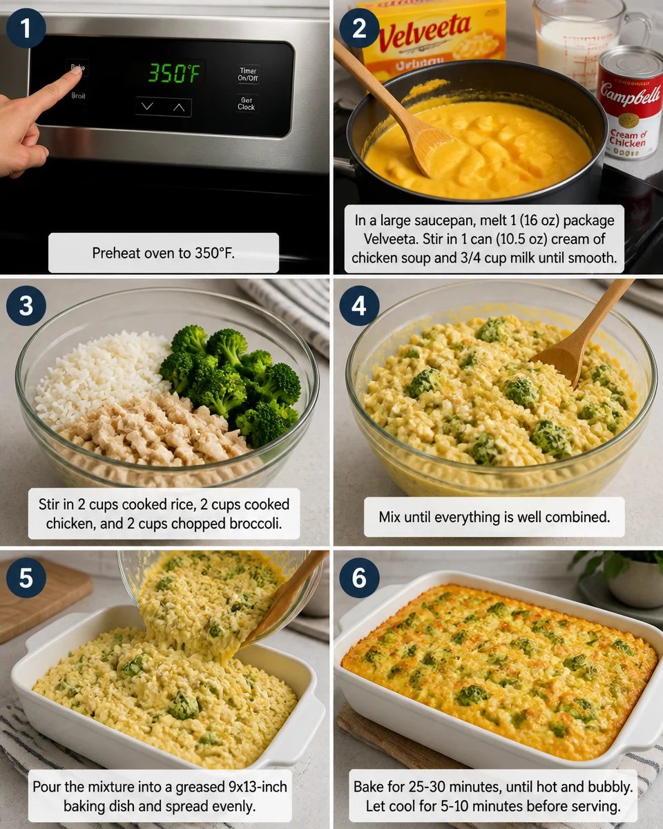Velveeta Broccoli Rice Casserole with Chicken