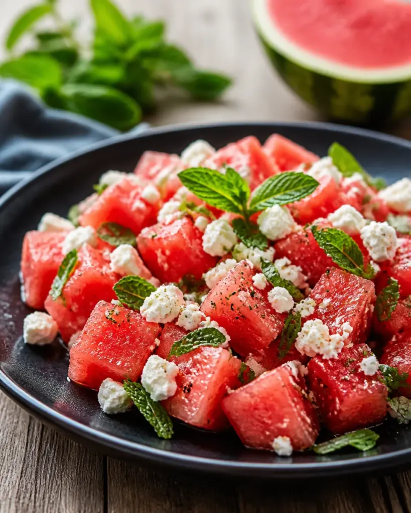 Watermelon Feta Mint Salad