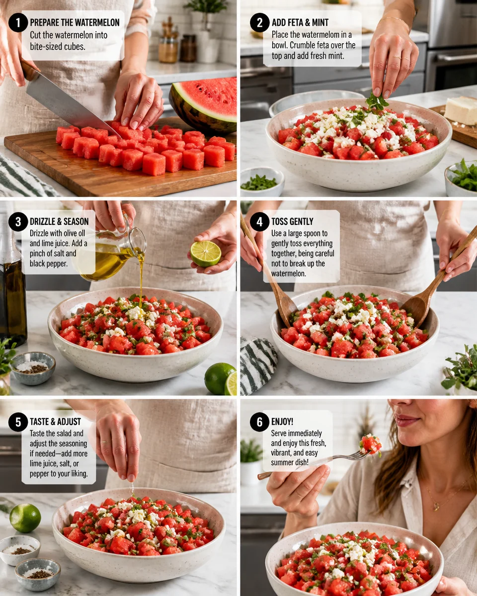 Watermelon Feta Mint Salad