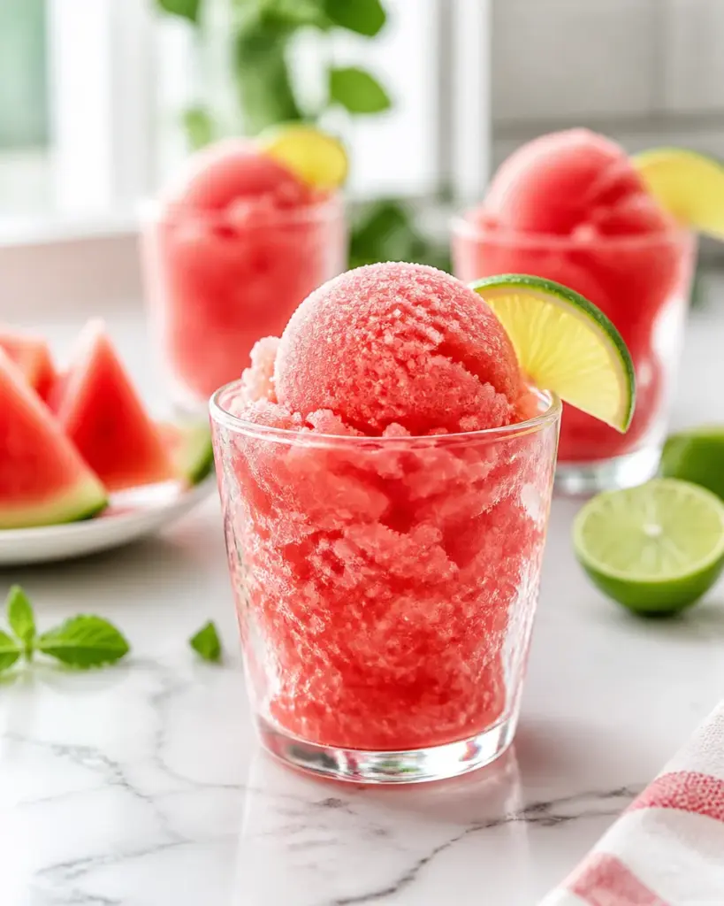 Watermelon Sorbet without Ice Cream Maker
