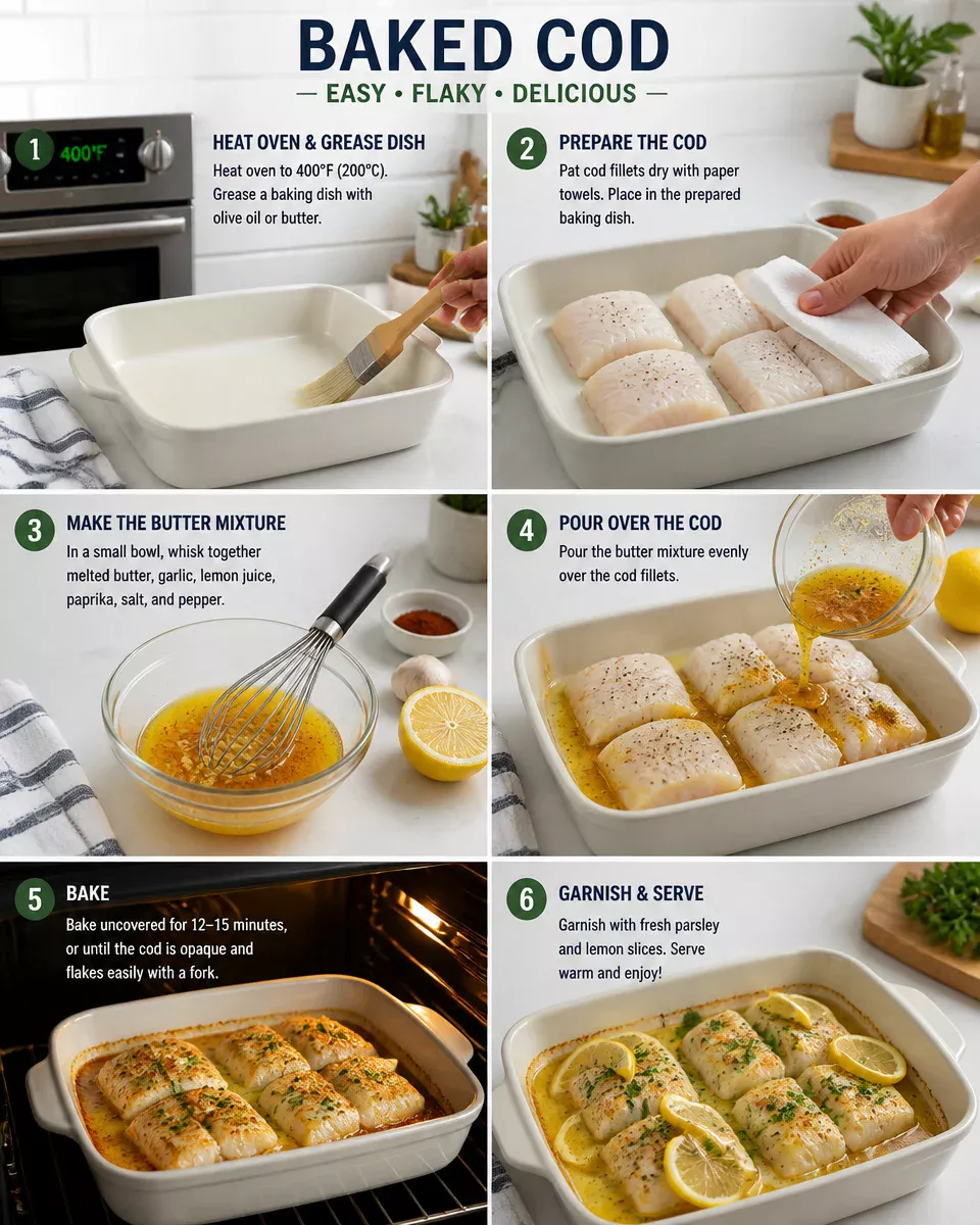 Baked Cod with Lemon Butter