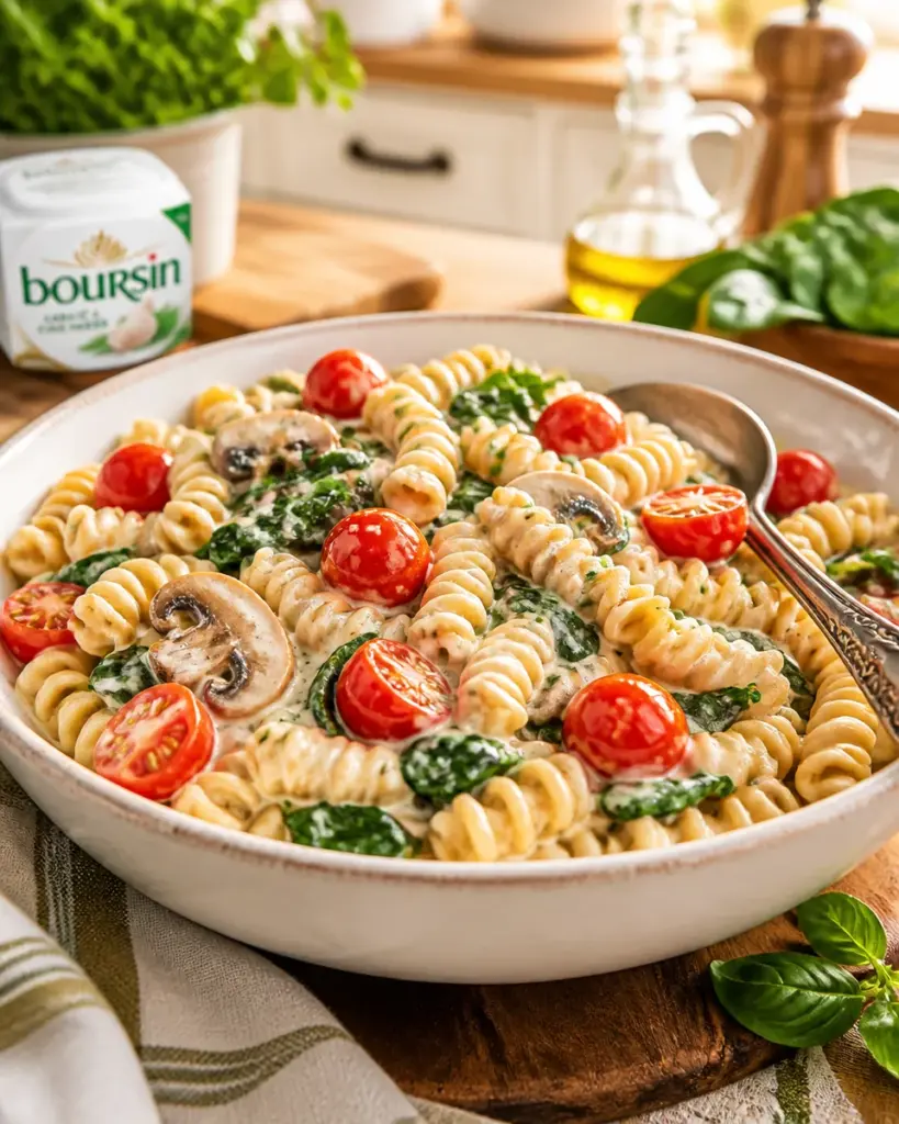 Boursin Pasta with Spinach