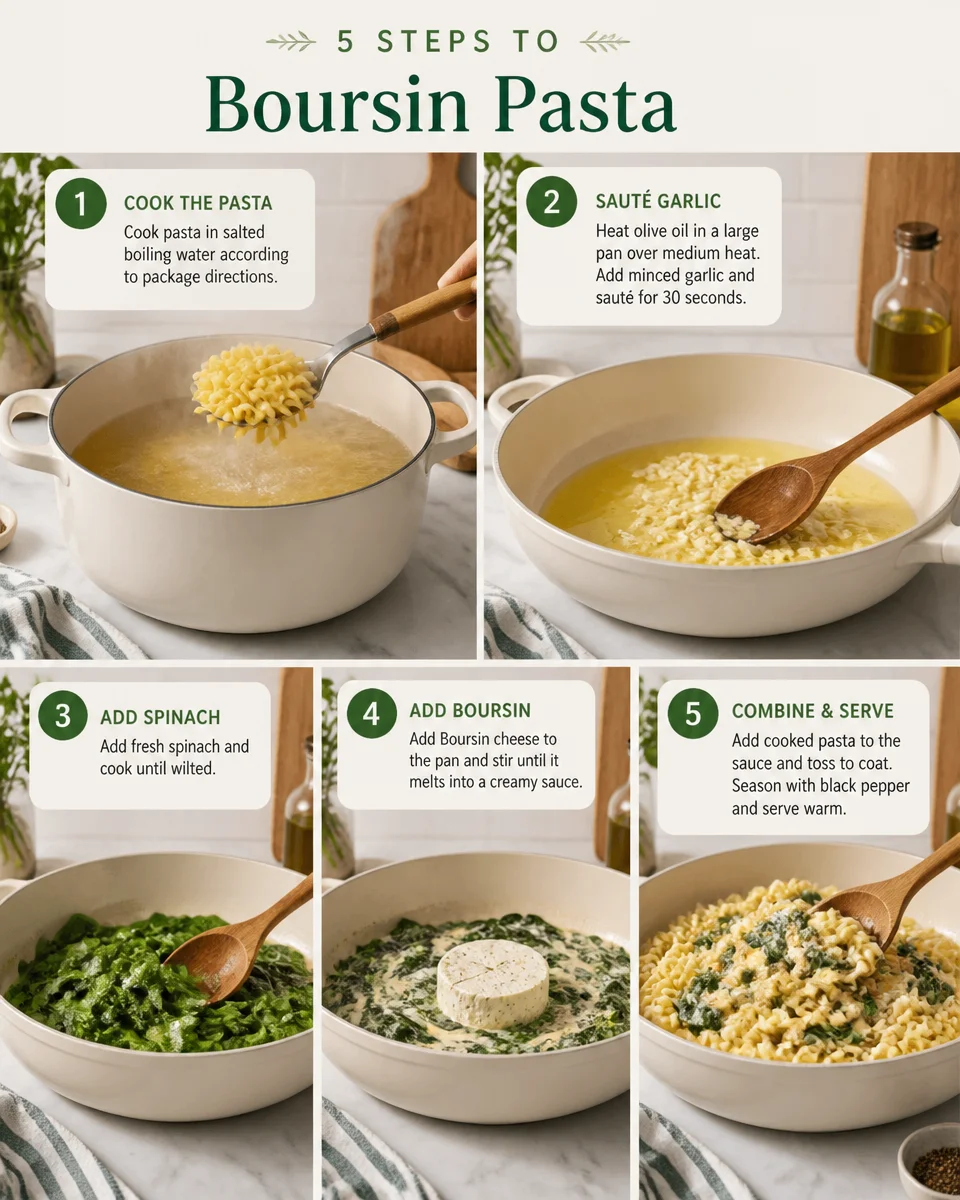 Boursin Pasta with Spinach