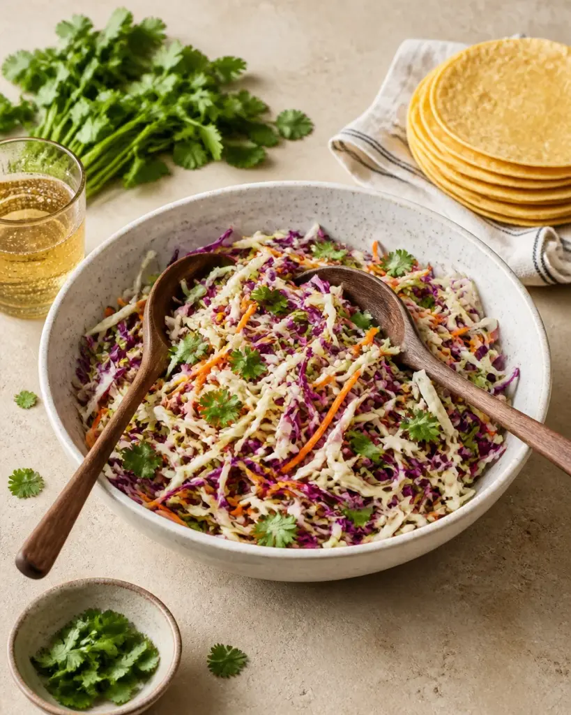 Fish Tacos with Cilantro Lime Slaw