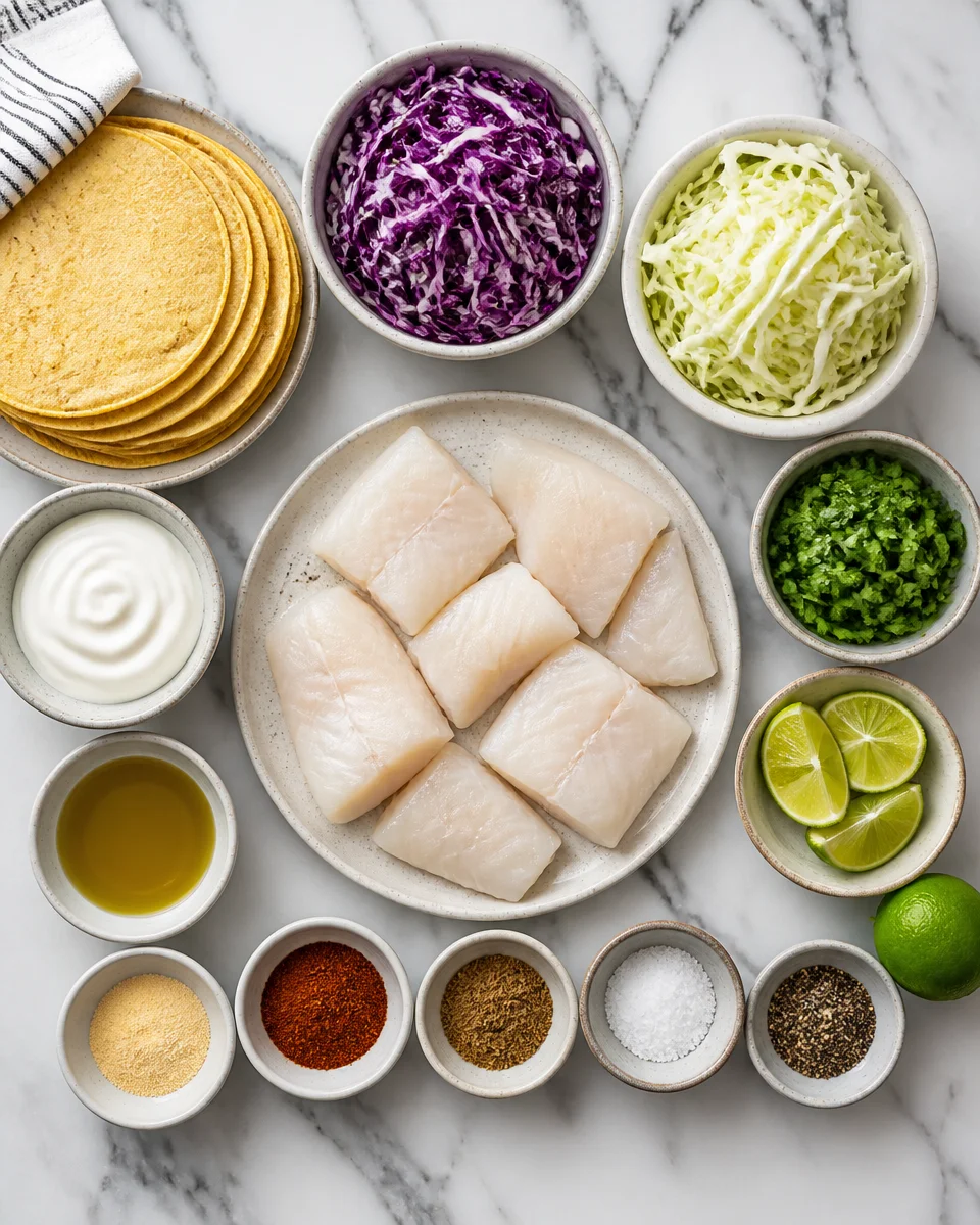 Fish Tacos with Cilantro Lime Slaw