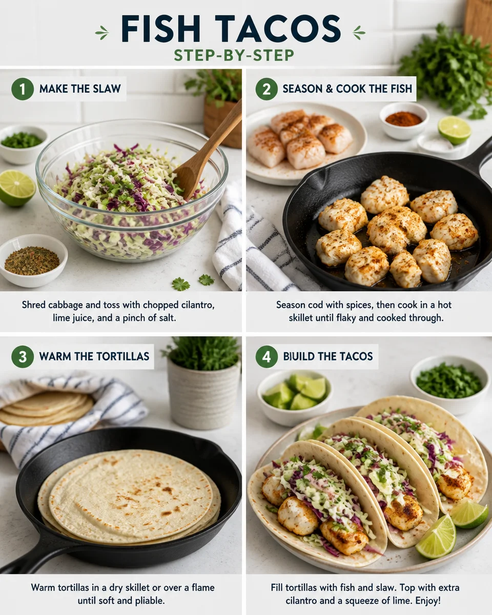 Fish Tacos with Cilantro Lime Slaw