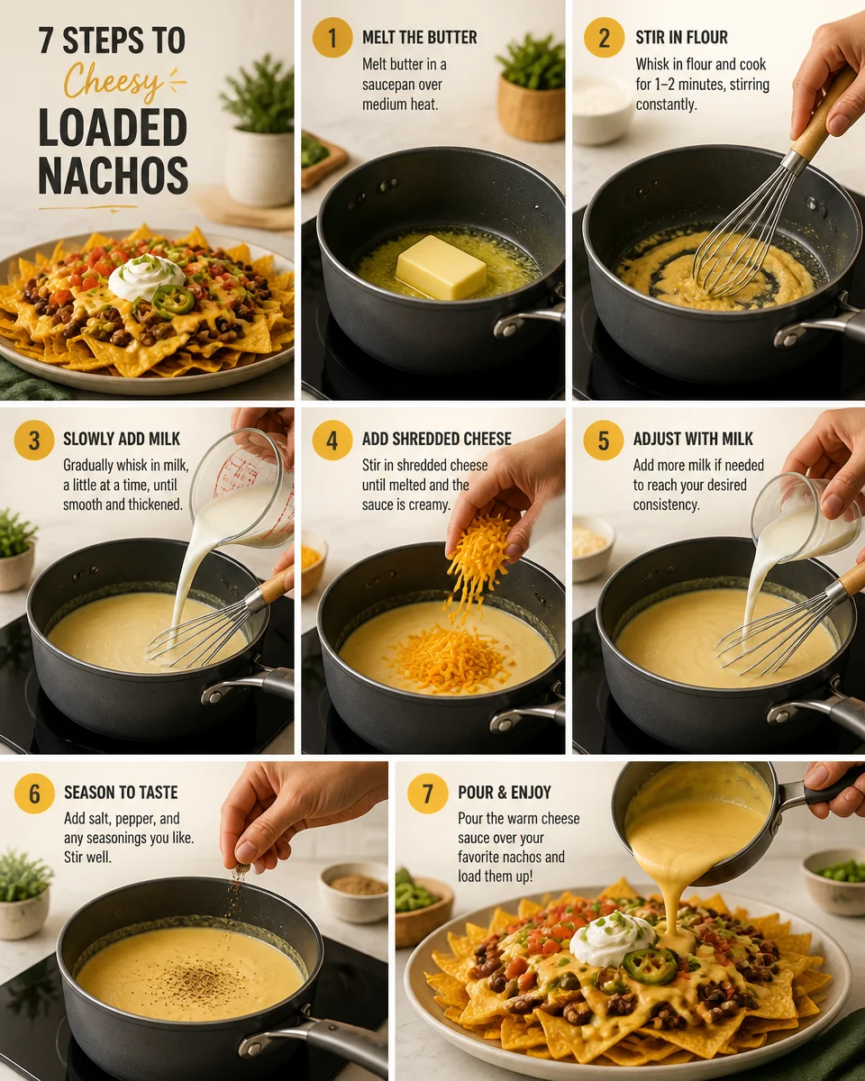Loaded Nachos with Homemade Cheese Sauce