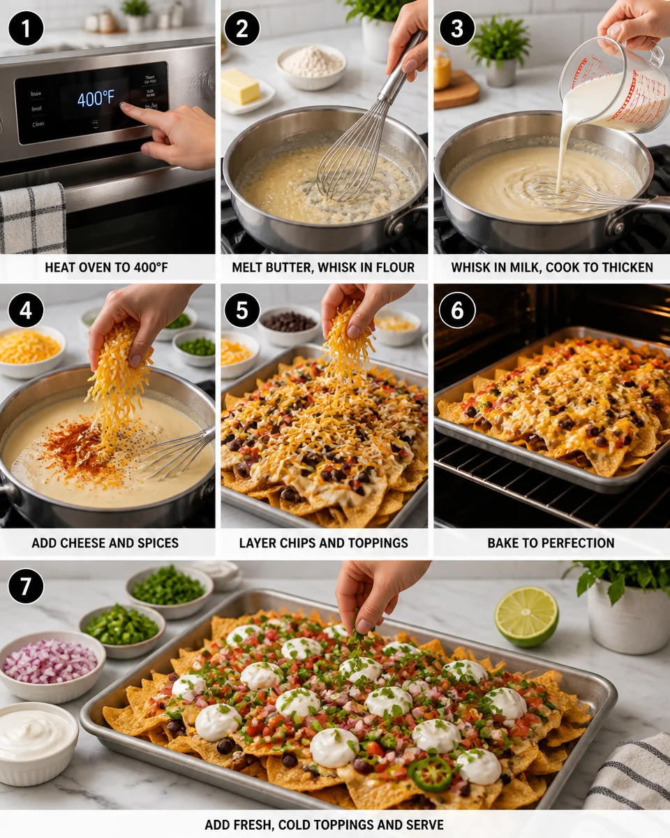 Loaded Nachos with Homemade Cheese Sauce