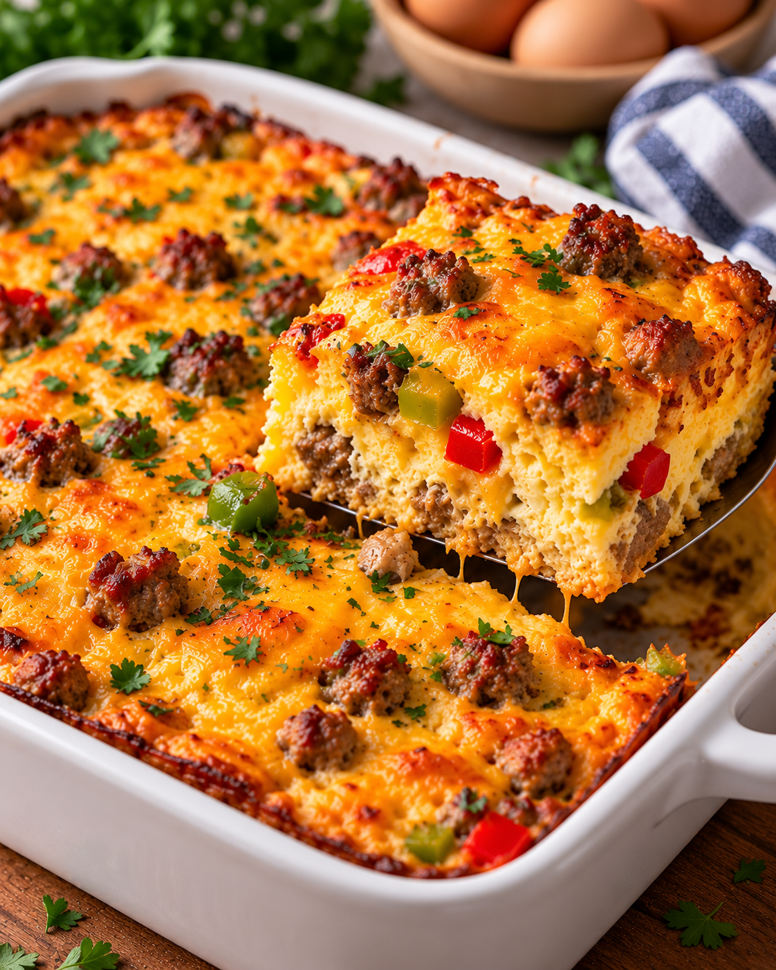 Keto Breakfast Casserole (Easy Spicy Sausage Bake)