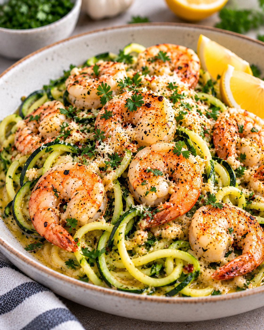 Keto Shrimp Scampi with Zoodles