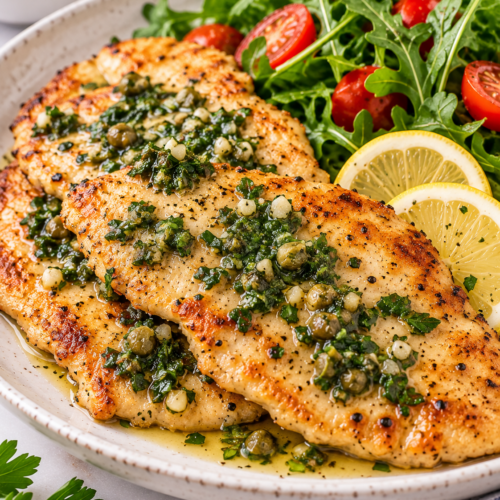 Chicken Paillard with Herb Sauce