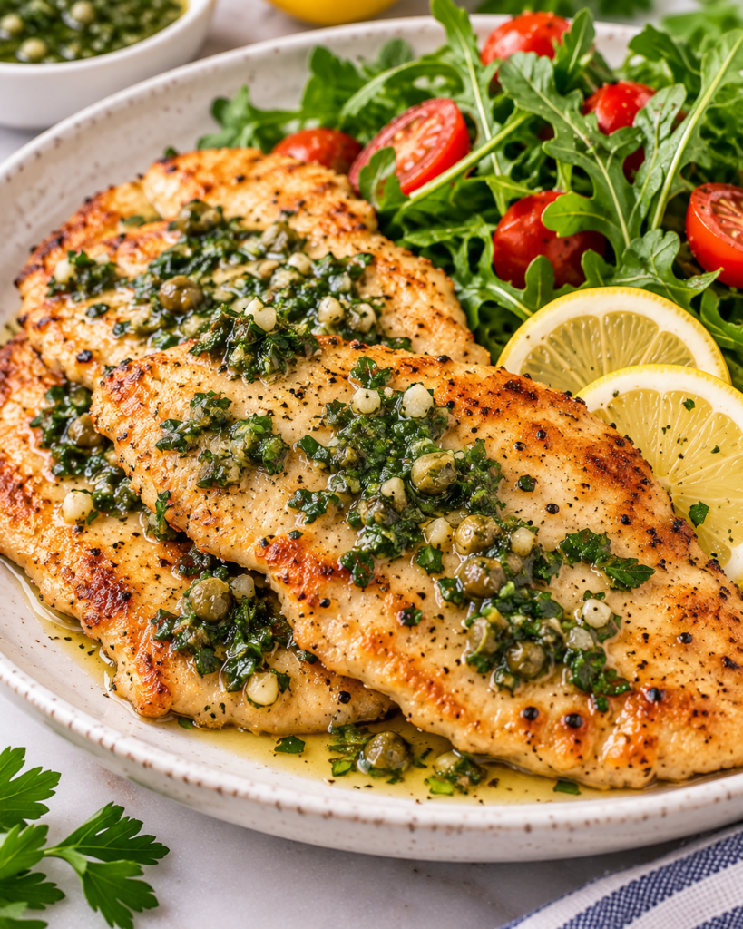 Chicken Paillard with Herb Sauce