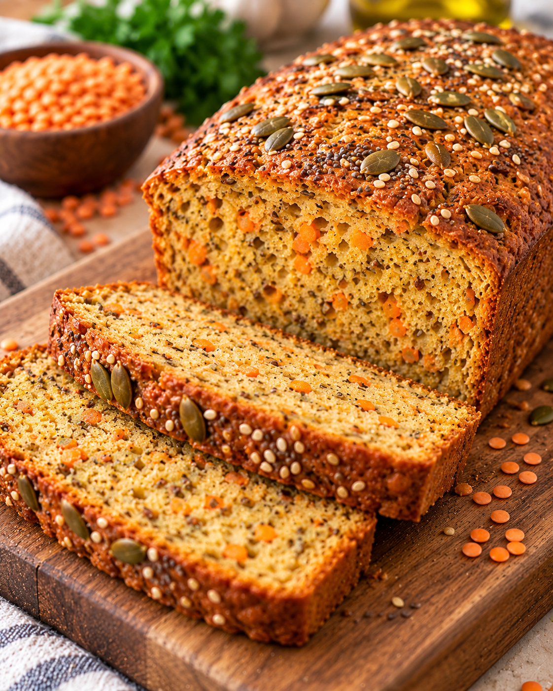 Red Lentil Bread Recipe (Gluten-Free & Vegan)