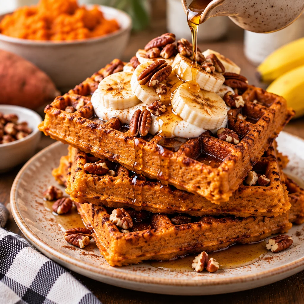 Sweet Potato Paleo Waffles (Easy Grain-Free Breakfast)
